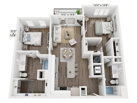 2 bedroom floorplan